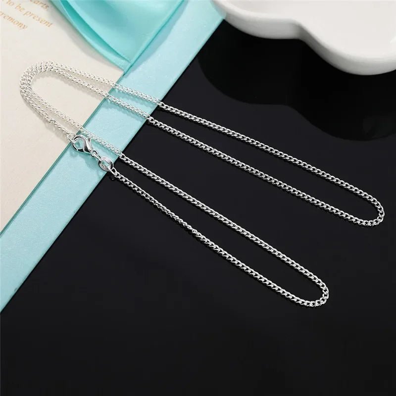 Silver Necklace Inches 2MM String Chain High Quality 925 - BritShade