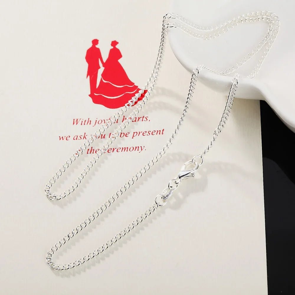 Silver Necklace Inches 2MM String Chain High Quality 925 - BritShade