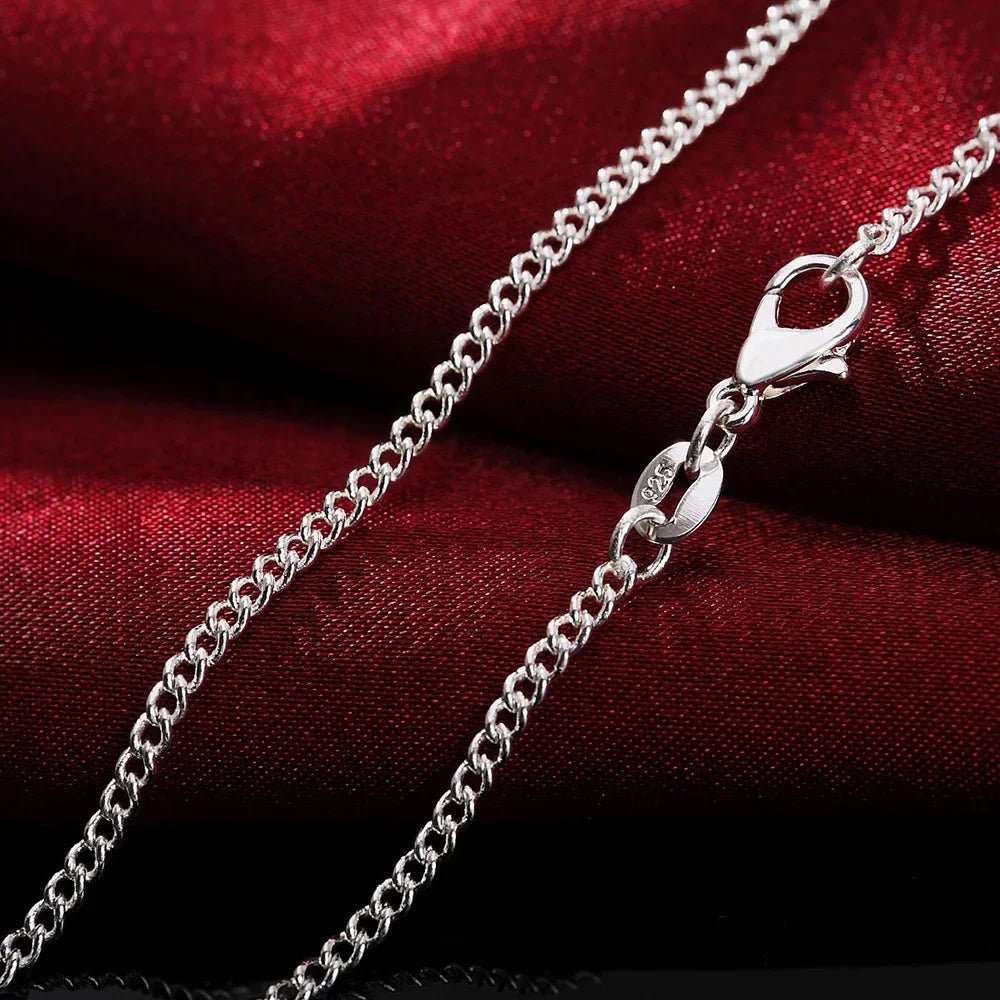 Silver Necklace Inches 2MM String Chain High Quality 925 - BritShade