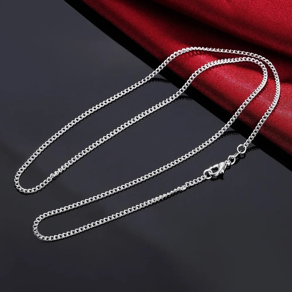 Silver Necklace Inches 2MM String Chain High Quality 925 - BritShade