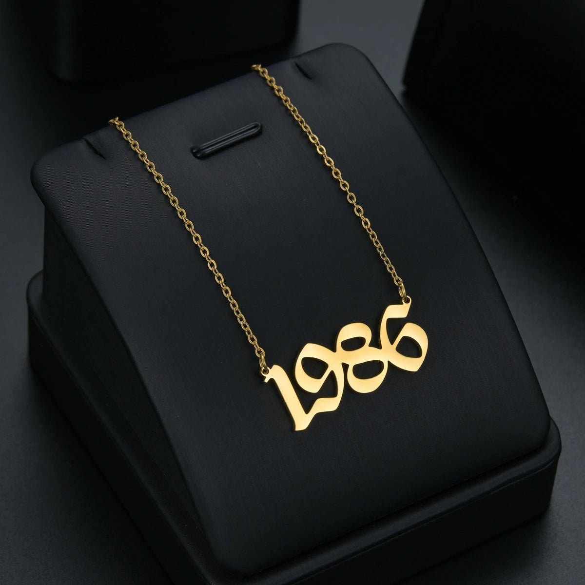 Silver necklaces with birth year for women and men, gold and silver color, neck chain, - BritShade