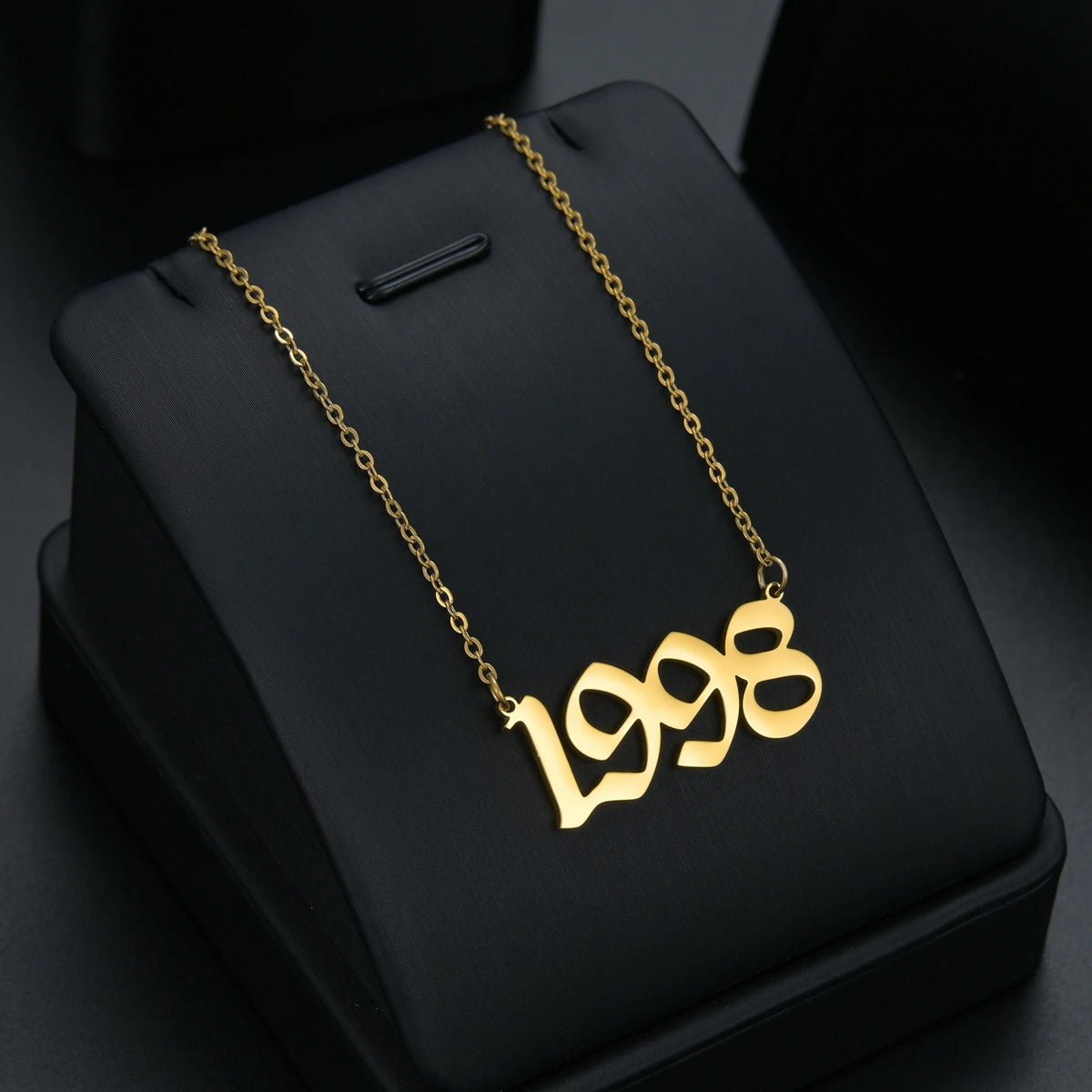 Silver necklaces with birth year for women and men, gold and silver color, neck chain, - BritShade
