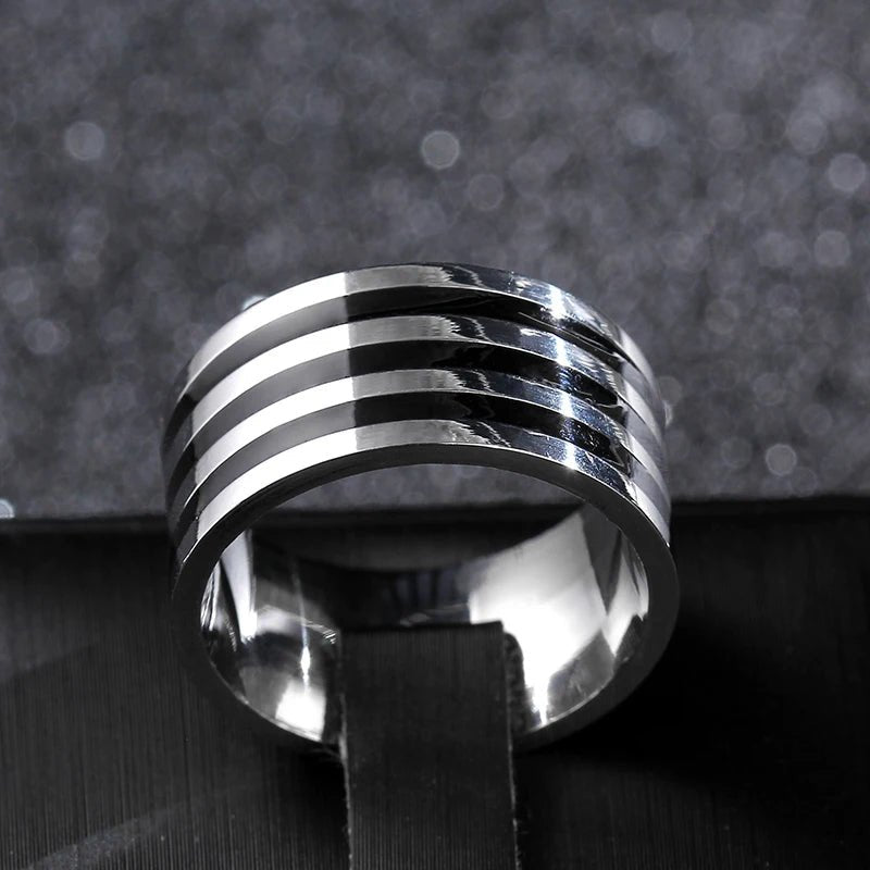 Trendy 10MM Stainless Steel Ring for Him & Her – Elegant Valentine’s Day Gift - BritShade