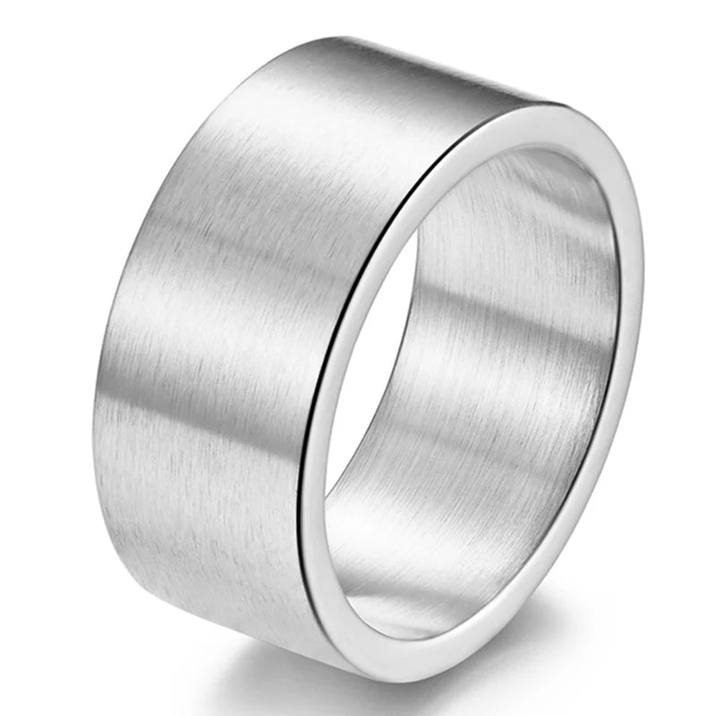 Trendy 10MM Stainless Steel Ring for Him & Her – Elegant Valentine’s Day Gift - BritShade