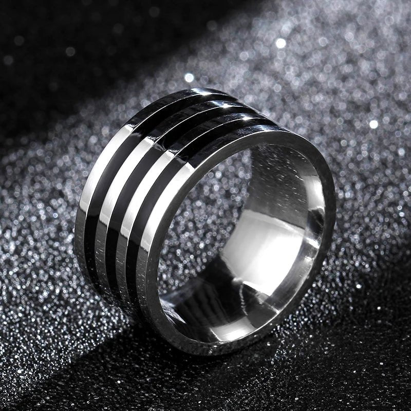 Trendy 10MM Stainless Steel Ring for Him & Her – Elegant Valentine’s Day Gift - BritShade