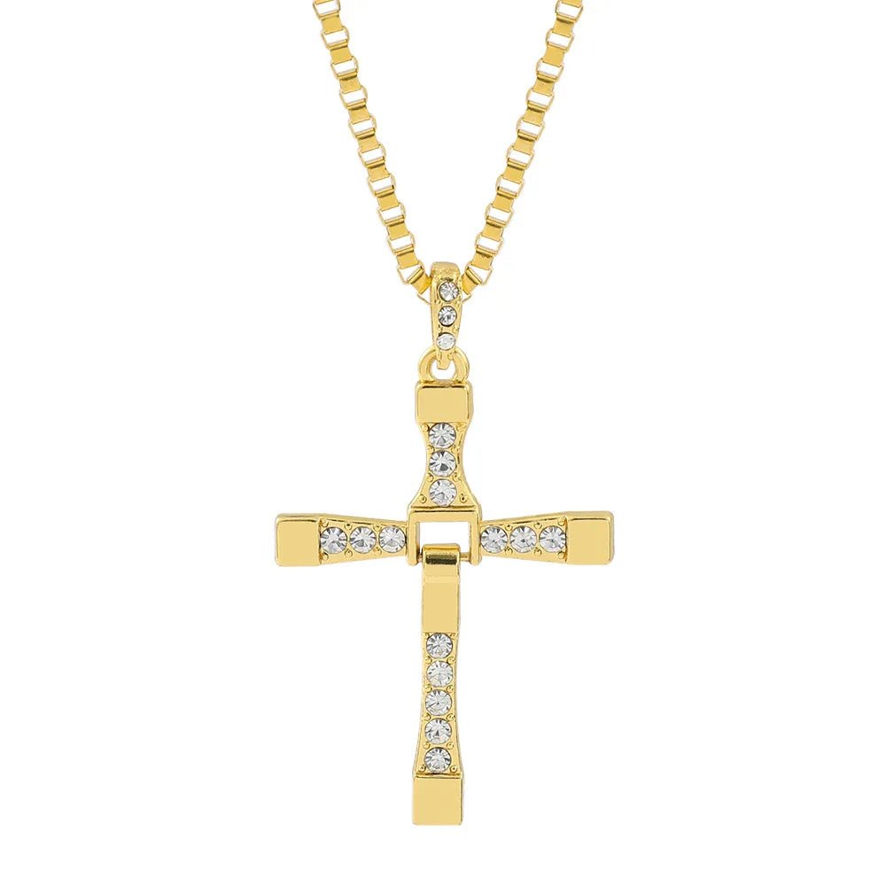 Vintage Gothic Hollow Cross Pendant Necklace – Silver Street Style Jewelry - BritShade