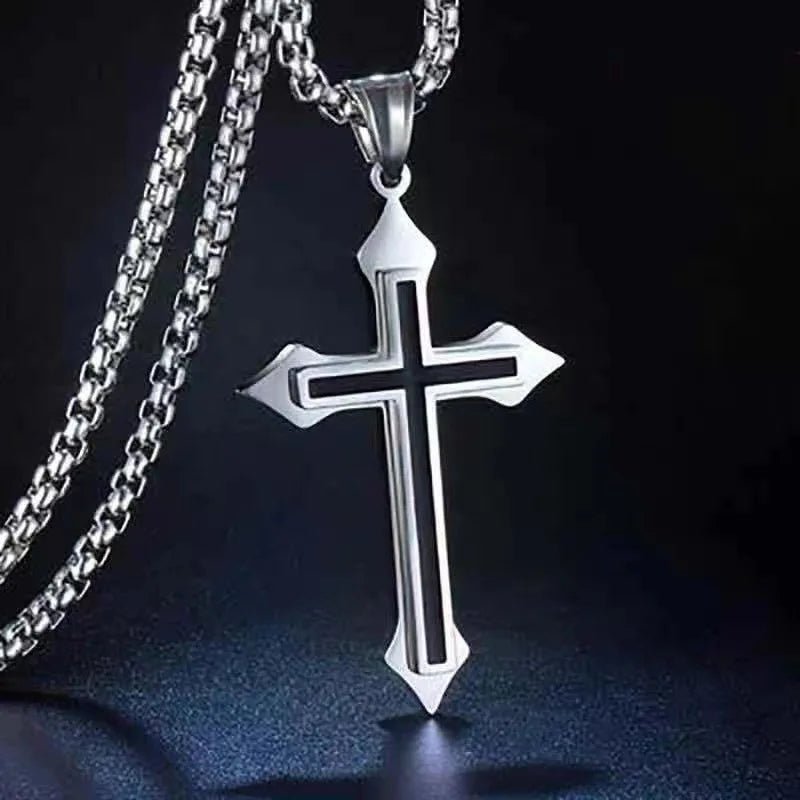 Vintage Gothic Hollow Cross Pendant Necklace – Silver Street Style Jewelry - BritShade
