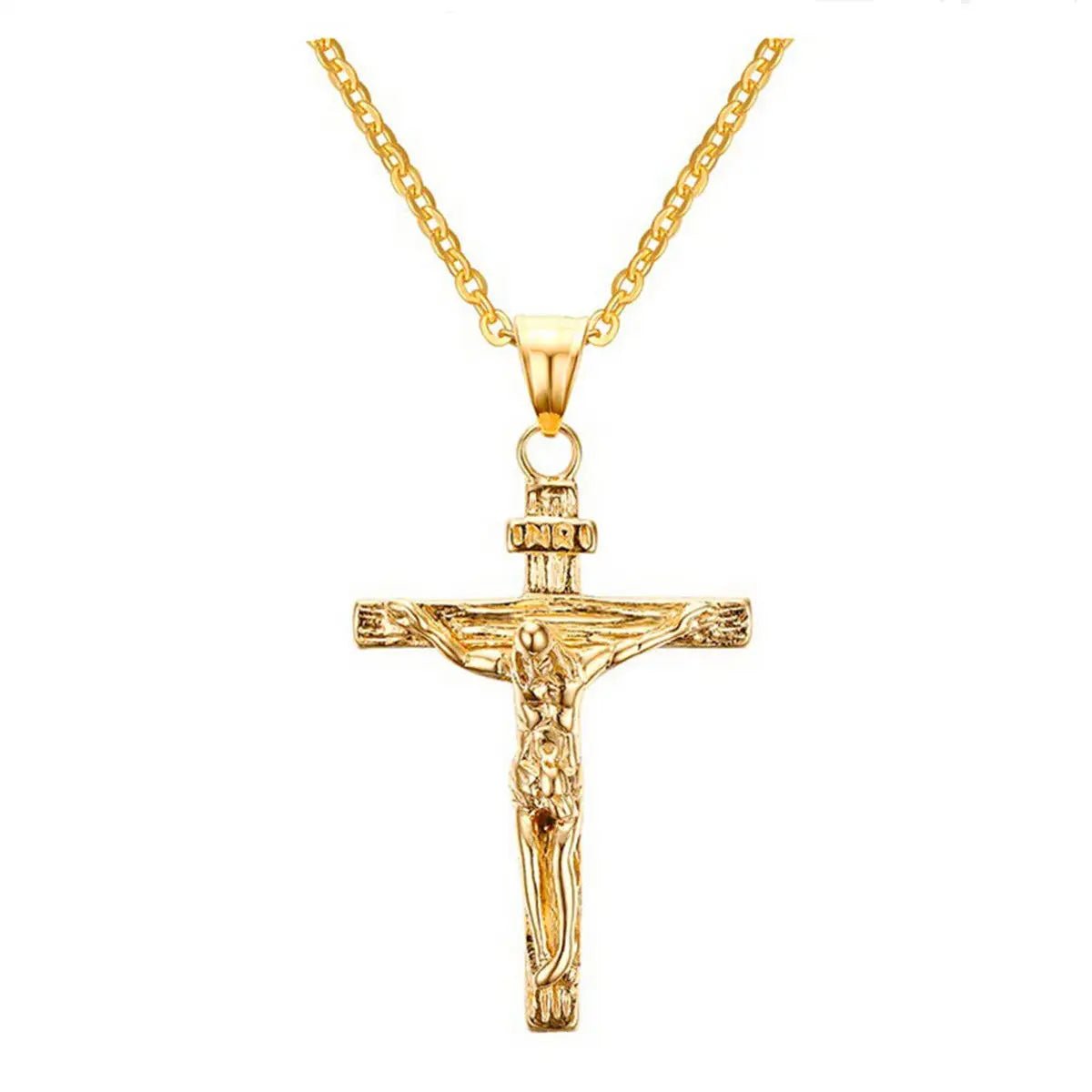 Vintage Gothic Hollow Cross Pendant Necklace – Silver Street Style Jewelry - BritShade