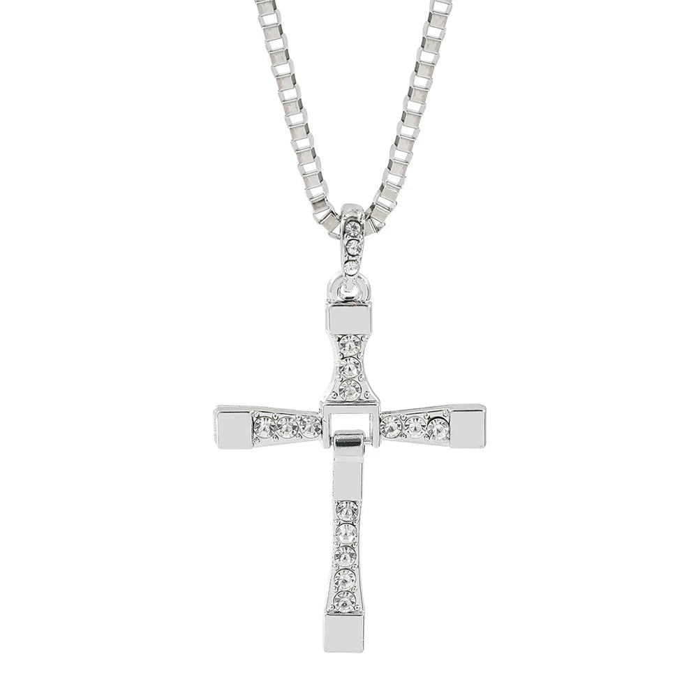 Vintage Gothic Hollow Cross Pendant Necklace – Silver Street Style Jewelry - BritShade