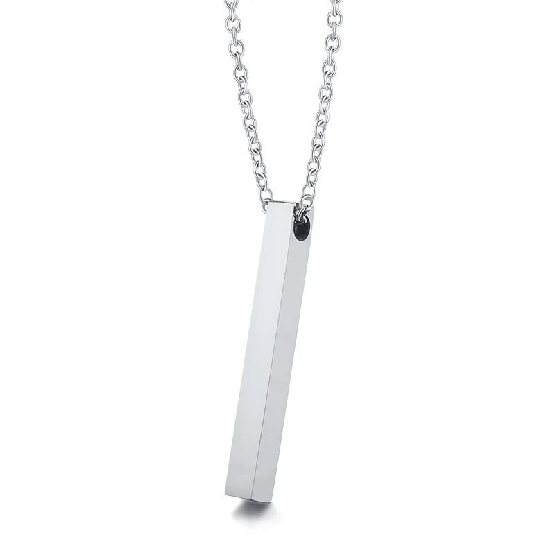 Vnox 3D Vertical Bar Necklace – Geometric Layered Stainless Steel Chain for Men - BritShade