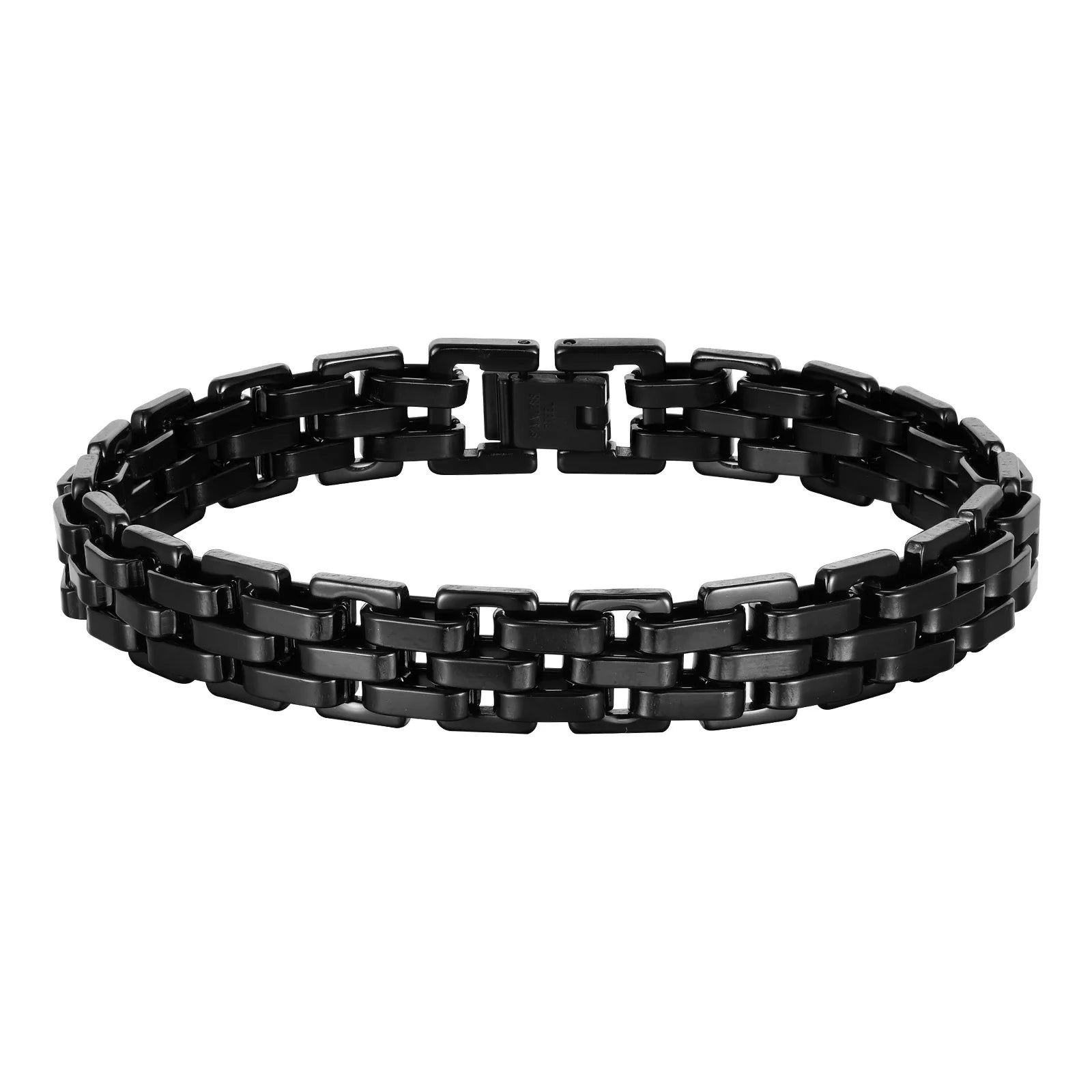 Vnox Stylish Strap Chain Bracelet – Masculino, 10.7mm Wide Stainless Steel - BritShade