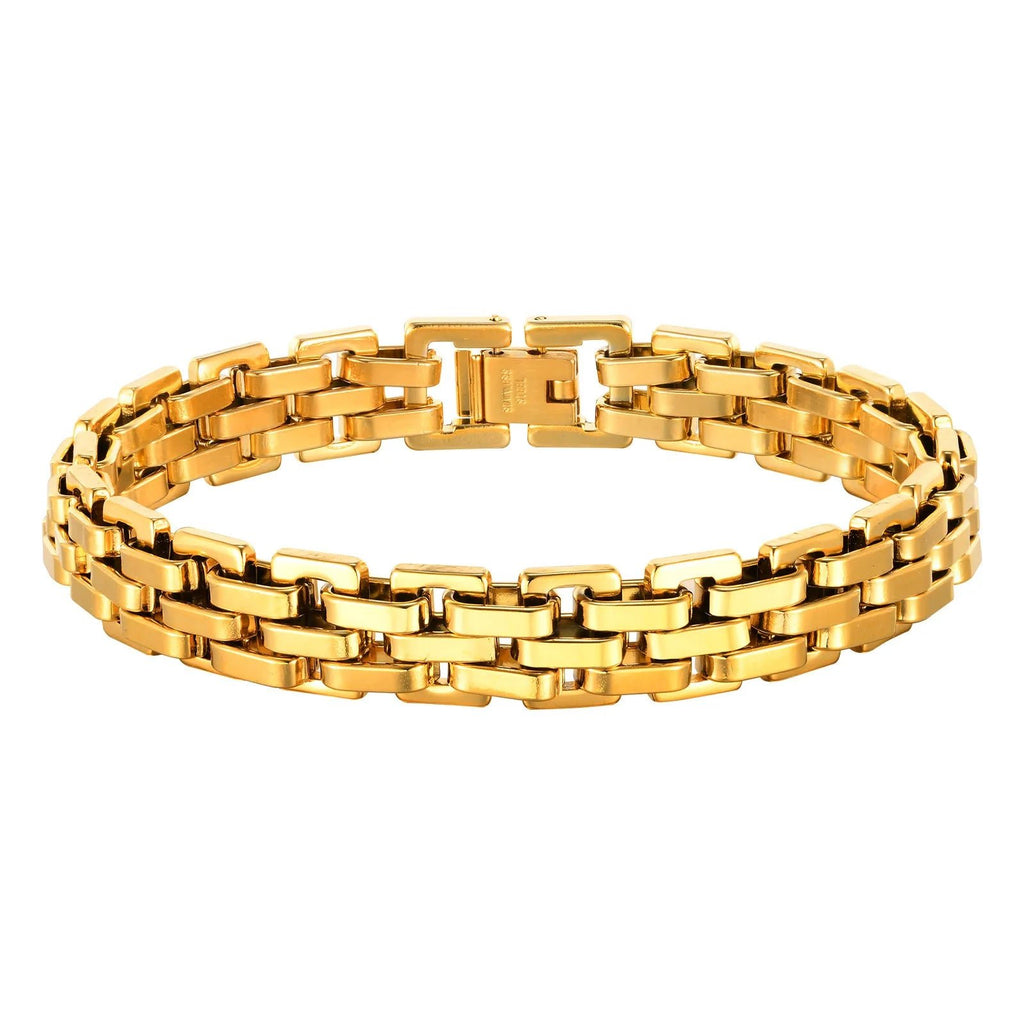 Vnox Stylish Strap Chain Bracelet – Masculino, 10.7mm Wide Stainless Steel - BritShade